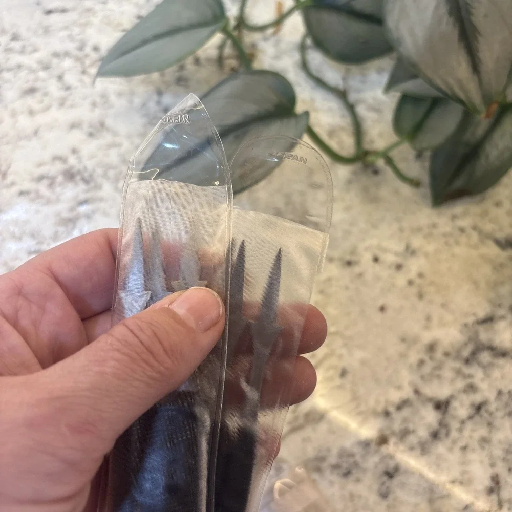 15‎ NOS Vtg MCM Hors d'oeuvres Stainless Black Handled Olive Picks Forks Japan